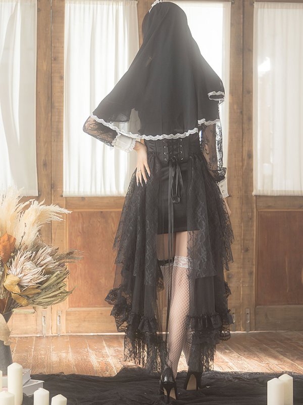 画像6: 【即日発送】桜咲乃愛ちゃんコラボ ゴシックシスターコスプレセット【sugar nineハロウィン5点セット】【4サイズ/1カラー】【HC03】 (6)