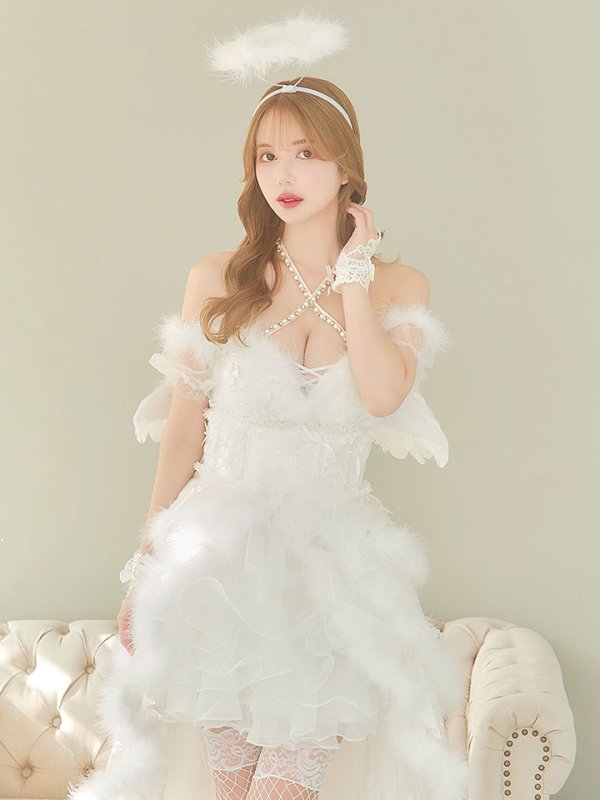 画像4: 【ノベルティ対象】【即日発送】桜咲乃愛ちゃんコラボ2WAY天使＆バニーコスプレ【サンタ豪華10点セット】【S-Lサイズ】[YMT] (4)