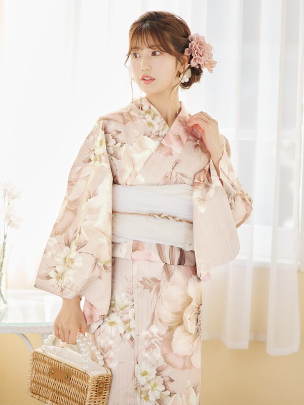 画像8: 【即日発送！】くすみピンクスウィート浴衣【浴衣３点セット 浴衣/帯/下駄】[YMT] (8)