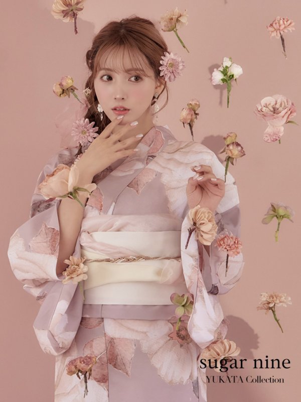 画像3: 【即日発送】【浴衣】 大人スウィートフラワー 薔薇 バラ ローズ 浴衣【浴衣３点セット 浴衣/帯/下駄】[YMT] (3)