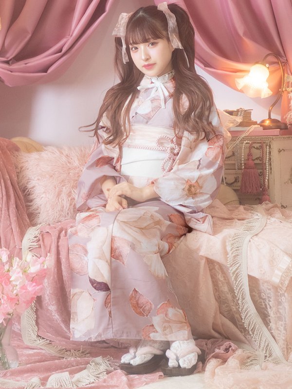 画像16: 【即日発送】【浴衣】 大人スウィートフラワー 薔薇 ローズ 浴衣【浴衣３点セット 浴衣/帯/下駄】[YMT] (16)