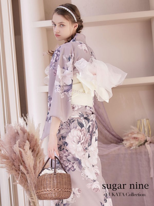 画像18: 【即日発送】【浴衣】大人スウィートフラワー 牡丹柄 浴衣【浴衣３点セット 浴衣/帯/下駄】[YMT] (18)