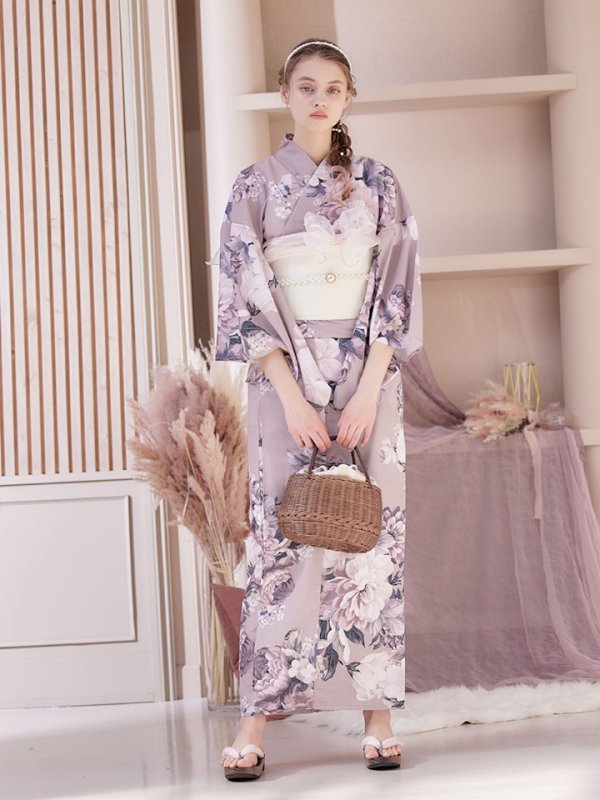 画像20: 【即日発送】【浴衣】大人スウィートフラワー 牡丹柄 浴衣【浴衣３点セット 浴衣/帯/下駄】[YMT] (20)