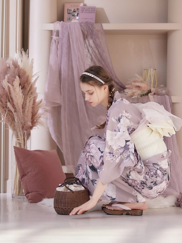 画像25: 【即日発送】【浴衣】大人スウィートフラワー 牡丹柄 浴衣【浴衣３点セット 浴衣/帯/下駄】[YMT] (25)