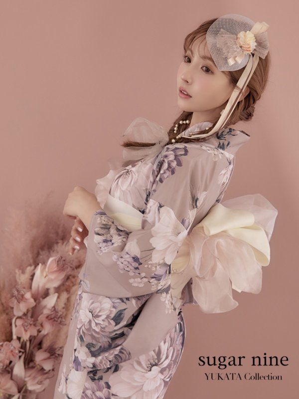 画像3: 【即日発送！】【浴衣】大人スウィートフラワー 牡丹柄 浴衣 【浴衣３点セット 浴衣/帯/下駄】[YMT] (3)