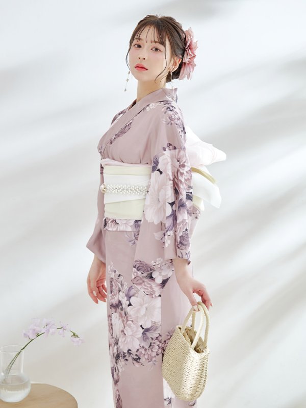 画像13: 【即日発送】【浴衣】大人スウィートフラワー 牡丹柄 浴衣【浴衣３点セット 浴衣/帯/下駄】[YMT] (13)