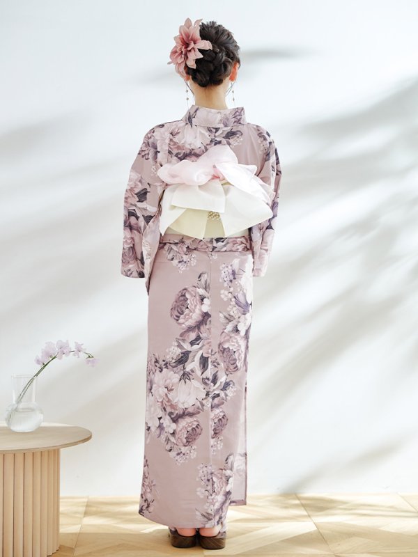 画像14: 【即日発送】【浴衣】大人スウィートフラワー 牡丹柄 浴衣【浴衣３点セット 浴衣/帯/下駄】[YMT] (14)