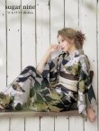 画像3: 【即日発送】【オリジナル浴衣】ヘルシーリーフ柄浴衣 OBI-hira-100-ok-2-BRxBE/ HIMO-900-yn-7-MOC/ HEKO-800-sb-3-BR/ GETA-02-ok-2-IV [YMT] (3)