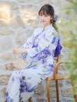 画像14: 【即日発送！】【浴衣】白地に水彩牡丹のクラシック浴衣 【浴衣３点セット 浴衣/帯/下駄】 グラデーション帯 OBI-g-500-kj-9-NV / HIMO-900-yn-4-GYxGY / YA-953-kn-BL / YA-953-kn-NV / HEKO-800-sb-5-W / GETA-02-ok-3-LBL [YMT] (14)
