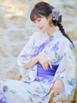 画像16: 【即日発送！】【浴衣】白地に水彩牡丹のクラシック浴衣 【浴衣３点セット 浴衣/帯/下駄】 グラデーション帯 OBI-g-500-kj-9-NV / HIMO-900-yn-4-GYxGY / YA-953-kn-BL / YA-953-kn-NV / HEKO-800-sb-5-W / GETA-02-ok-3-LBL [YMT] (16)