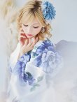 画像7: 【即日発送！】【浴衣】白地に水彩牡丹のクラシック浴衣 【浴衣3点セット】 グラデーション帯 siwa-g09 / HIMO-900-yn-4-GYxGY / YA-940-kj-IV/ YA-940-kj-BL / HEKO-800-sb-5-W / GETA-02-ok-3-LBL L [YMT] (7)