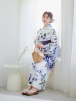 画像16: 【即日発送！】【浴衣】白地に水彩牡丹のクラシック浴衣 グラデーション帯 siwa-g09 / HIMO-900-yn-4-GYxGY / YA-953-kn-BL   / HEKO-800-sb-5-W / GETA-02-ok-3-LBL [YMT] (16)