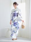 画像8: 【即日発送！】【浴衣】白地に水彩牡丹のクラシック浴衣 グラデーション帯 siwa-g09 / HIMO-900-yn-4-GYxGY / YA-953-kn-BL   / HEKO-800-sb-5-W / GETA-02-ok-3-LBL [YMT] (8)
