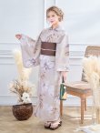 画像4: 【即日発送】【浴衣】ホワイトフラワーブラウン浴衣 OBI-hira-100-ok-2-BRxBE / HIMO-900-yn-7-MOC / YA-940-kj-MOC / HEKO-800-sb-3-BR / GETA-02-ok-2-IV [YMT] (4)
