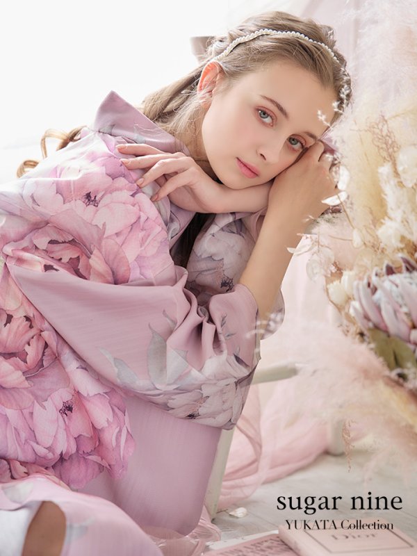 画像3: 【即日発送】【浴衣】大人スウィート/ピンク地に大柄牡丹浴衣 【浴衣３点セット 浴衣/帯/下駄】[YMT] (3)