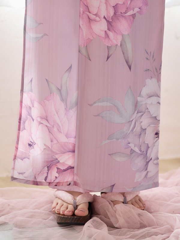 画像7: 【即日発送】【浴衣】大人スウィート/ピンク地に大柄牡丹浴衣 【浴衣３点セット 浴衣/帯/下駄】[YMT] (7)