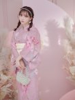 画像6: 【即日発送】【浴衣】大人スウィート/ピンク地に大柄牡丹浴衣    OBI-siwa-200-kj-13-OW / HIMO-903-kj-W / YA-1079-kj-7-W / HEKO-800-sb-4-P / GETA-02-ok-5-P [YMT] (6)