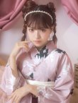画像15: 【浴衣セール】【浴衣】 くすみピンク地xニュアンスフラワー 牡丹柄 浴衣 【浴衣３点セット 浴衣/帯/下駄】 OBI-siwa-200-kj-6-W / HIMO-900-yn-8-P / YA-1079-kj-5-W / Yobi-030-BakedP / GETA-02-ok-5-P [YMT] (15)