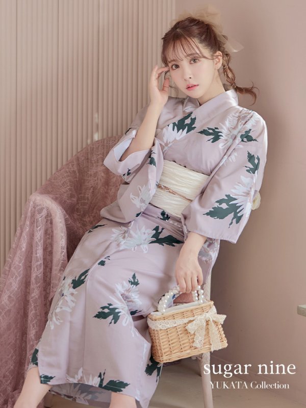 画像2: 【即日発送】【浴衣セール】【浴衣】 くすみピンク地xニュアンスフラワー 牡丹柄 浴衣 【浴衣３点セット 浴衣/帯/下駄】[YMT] (2)