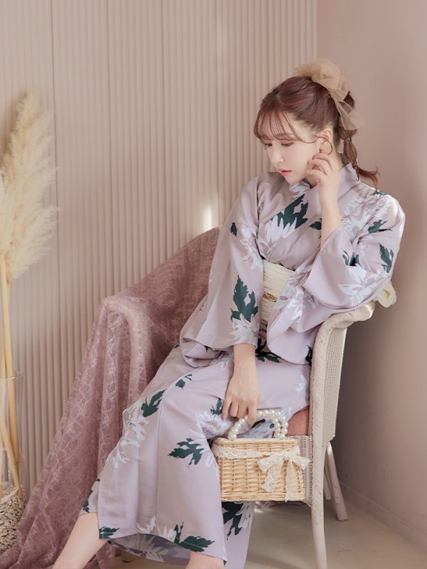 画像13: 【即日発送】【浴衣セール】【浴衣】 くすみピンク地xニュアンスフラワー 牡丹柄 浴衣 【浴衣３点セット 浴衣/帯/下駄】[YMT] (13)