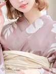 画像6: 【即日発送】【浴衣セール】 ブラウン地xシルエットフラワー 牡丹柄 【浴衣３点セット 浴衣/帯/下駄】[YMT] (6)