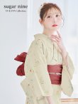 画像3: 【浴衣セール】ベージュ地x小花柄浴衣   OBI-siwa-200-kj-10-TRC / HIMO-900-yn-7-MOC / YA-1081-kj-IV /  HEKO-800-sb-3-BR / GETA-02-ok-2-IV [YMT] (3)