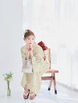 画像9: 【浴衣セール】ベージュ地x小花柄浴衣   OBI-siwa-200-kj-10-TRC / HIMO-900-yn-7-MOC / YA-1081-kj-IV /  HEKO-800-sb-3-BR / GETA-02-ok-2-IV [YMT] (9)