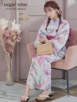 画像2: 大人スウィート/水彩フラワー 牡丹柄 浴衣 OBI-siwa-200-kj-7-RoseWI / HIMO-900-yn-8-PK / YA-68-kn-P / HEKO-800-sb-5-W / GETA-02-ok-5-P  [YMT] (2)