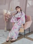 画像11: 大人スウィート/水彩フラワー 牡丹柄 浴衣 OBI-siwa-200-kj-7-RoseWI / HIMO-900-yn-8-PK / YA-68-kn-P / HEKO-800-sb-5-W / GETA-02-ok-5-P  [YMT] (11)