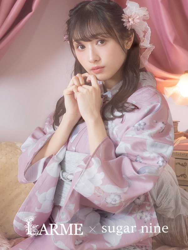 画像3: 【即日発送】【浴衣セール】【浴衣】大人スウィート/ピンク地に百合の大人浴衣 【浴衣３点セット 浴衣/帯/下駄】[YMT] (3)