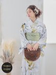 画像2: 【即日発送】イエローフラワーと木蓮浴衣【浴衣３点セット 浴衣/帯/下駄】[YMT] (2)