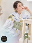 画像3: 【即日発送】イエローフラワーと木蓮浴衣【浴衣３点セット 浴衣/帯/下駄】[YMT] (3)