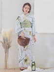 画像4: 【即日発送】イエローフラワーと木蓮浴衣【浴衣３点セット 浴衣/帯/下駄】[YMT] (4)