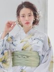 画像5: 【即日発送】イエローフラワーと木蓮浴衣【浴衣３点セット 浴衣/帯/下駄】[YMT] (5)