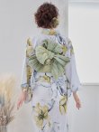画像9: 【即日発送】イエローフラワーと木蓮浴衣【浴衣３点セット 浴衣/帯/下駄】[YMT] (9)