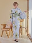 画像4: 【即日発送】イエローフラワーと木蓮浴衣【浴衣３点セット 浴衣/帯/下駄】OBI-g-500-kj-6-GR/ Yhimo-GY×GD/ YA-944-kj-GR/ HEKO-800-sb-5-W/ GETA-02-ok-2-IV [YMT] (4)