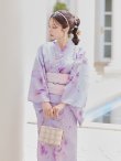 画像15: 【即日発送！】【浴衣】ストライプ地 /グラデーション木蓮浴衣  OBI-g-500-kj-2-P / HIMO-900-yn-4-GYxGY / YA-1079-kj-5-W / HEKO-800-sb-5-W / GETA-02-ok-3-LBL  [YMT] (15)