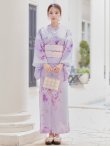 画像4: 【即日発送！】【浴衣】ストライプ地 /グラデーション木蓮浴衣  OBI-g-500-kj-2-P / HIMO-900-yn-4-GYxGY / YA-1079-kj-5-W / HEKO-800-sb-5-W / GETA-02-ok-3-LBL  [YMT] (4)
