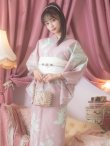 画像5: 【即日発送】【浴衣】大人スウィート/ピンク地フラワー浴衣   OBI-siwa-200-kj-13-OW / HIMO-903-kj-W / YA-1079-kj-3-W / HEKO-800-sb-5-W / GETA-02-ok-5-P [YMT] (5)