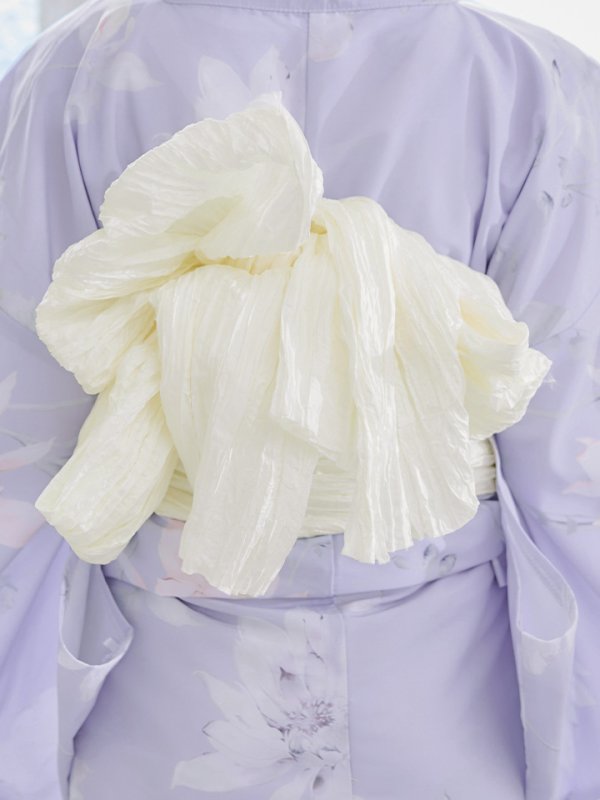 画像6: 【即日発送】【浴衣セール】【浴衣】 ライラックの可憐な花浴衣【浴衣３点セット 浴衣/帯/下駄】[YMT] (6)