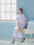画像14: 【浴衣セール】【浴衣】ライラックの可憐な花浴衣 【浴衣３点セット 浴衣/帯/下駄】(OBI-siwa-200-kj-13-OW / HIMO-900-yn-4-GYxGY / YA-1079-kj-3-W / HEKO-800-sb-5-W / GETA-02-ok-3-LBL） [YMT] (14)
