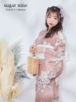 画像2: 大人スウィート/くすみピンク椿浴衣  OBI-siwa-200-kj-13-OW / HIMO-900-yn-8-PK / YA-954-kj-P/ HEKO-800-sb-5-W / GETA-02-ok-5-P [YMT] (2)