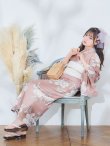 画像9: 大人スウィート/くすみピンク椿浴衣  OBI-siwa-200-kj-13-OW / HIMO-900-yn-8-PK / YA-954-kj-P/ HEKO-800-sb-5-W / GETA-02-ok-5-P [YMT] (9)