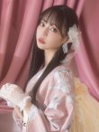 画像7: 大人スウィート/くすみピンク椿浴衣   OBI-siwa-200-kj-13-OW / HIMO-900-yn-8-P / HEKO-800-sb-5-W / GETA-02-ok-5-P [YMT] (7)