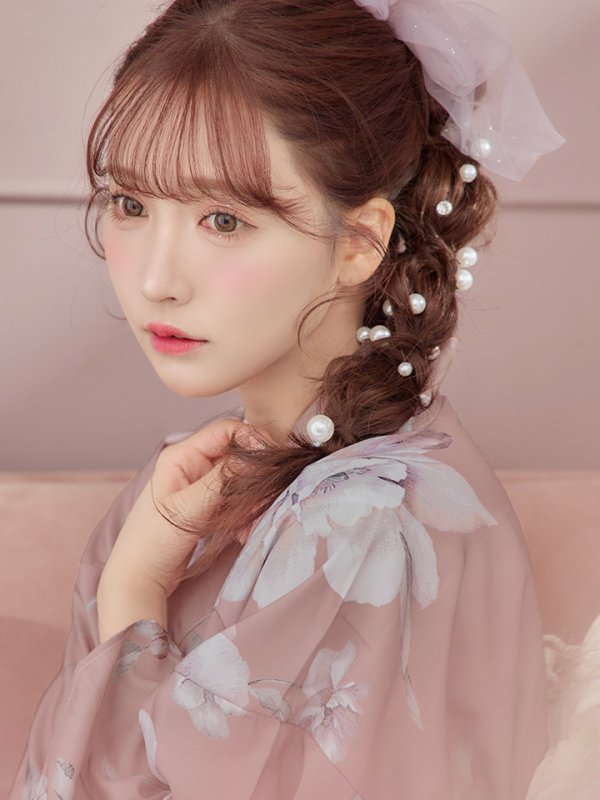 画像6: 【即日発送】大人スウィート/くすみピンク椿浴衣【浴衣３点セット 浴衣/帯/下駄】[YMT] (6)