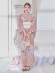 画像4: 大人スウィート/くすみピンク椿浴衣   OBI-siwa-200-kj-13-OW / HIMO-900-yn-8-PK / YA-1079-kj-5-W / HEKO-800-sb-5-W / GETA-02-ok-5-P [YMT] (4)