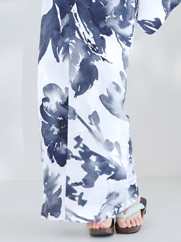 画像7: 【即日発送】Riuコラボ 水彩グラデーション椿浴衣【浴衣３点セット 浴衣/帯/下駄】[YMT] (7)