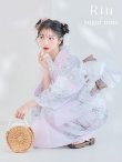 画像2: 【即日発送！】Riuコラボ ライトピンクx百合リボン浴衣 OBI-siwa-202-ok-2-PBE / HIMO-903-kj-W  / YA-935-wk-P/ HEKO-800-sb-5-W / GETA-02-ok-5-P [YMT] (2)