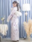 画像4: 【即日発送】可憐なパープルxホワイト牡丹浴衣 OBI-siwa-202-ok-6-W / HIMO-900-yn-8-P / HEKO-800-sb-4-P / GETA-02-ok-2-IV [YMT] (4)