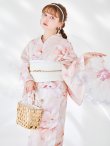 画像10: 【即日発送】くすみピンクスウィート牡丹浴衣 OBI-siwa-200-kj-13-OW / HIMO-900-yn-8-P / HEKO-800-sb-5-W / YA-1079-kj-7-W / GETA-01-kj-7-P / [/YMT] (10)